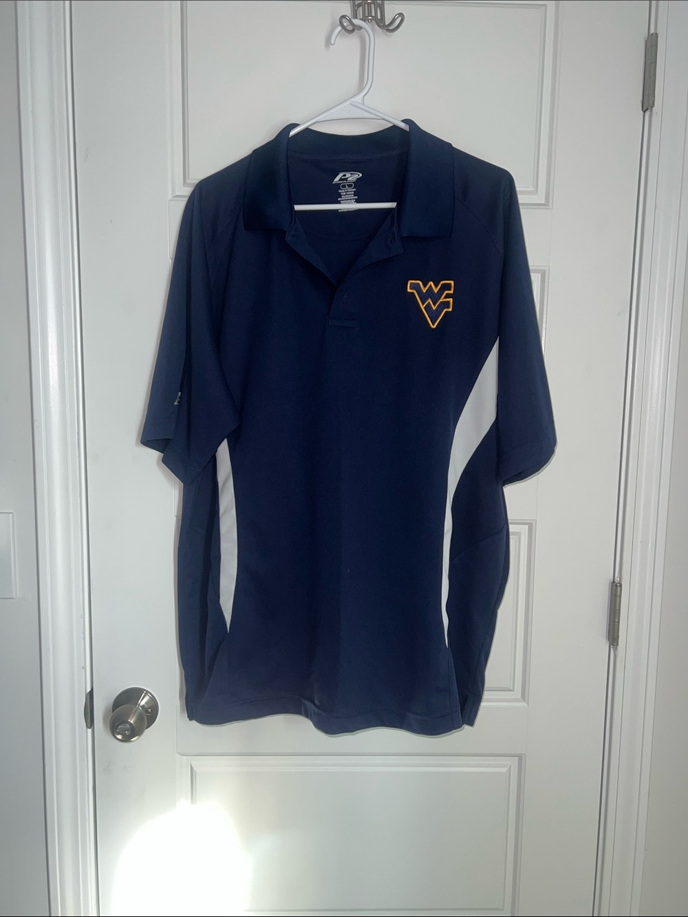 Navy Blue Polo Shirt with Gold Logo